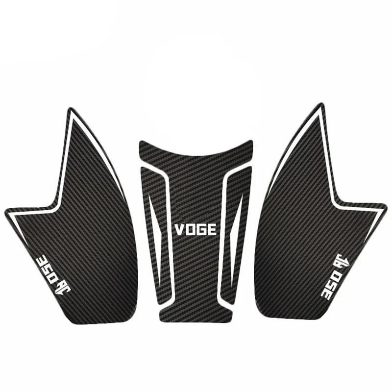350AC Motorcycle 3D Carbon Fiber Anti Slip Fuel Tank Pad Protector Side Knee Grip Sticker Pads For Loncin Voge 350AC 350 AC