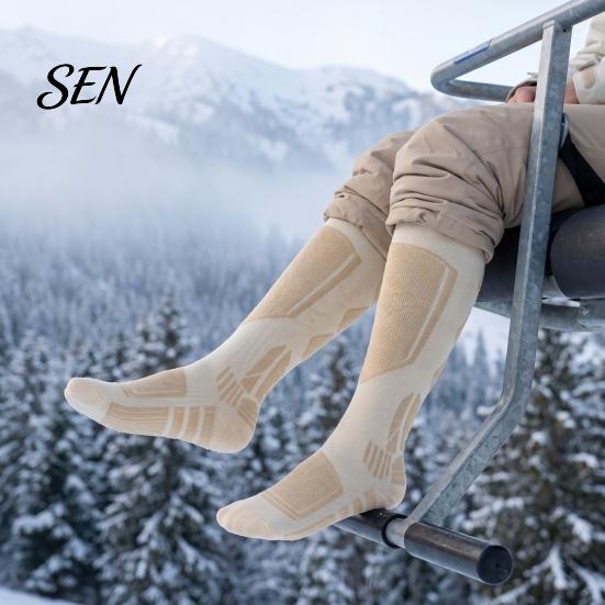Thermal Snow Socks for Outdoor Activities Cotton Ski Women, Compression Snowboard Socks, Thickened Warm Winter Sports Breathable Anti-Slip Skiing and