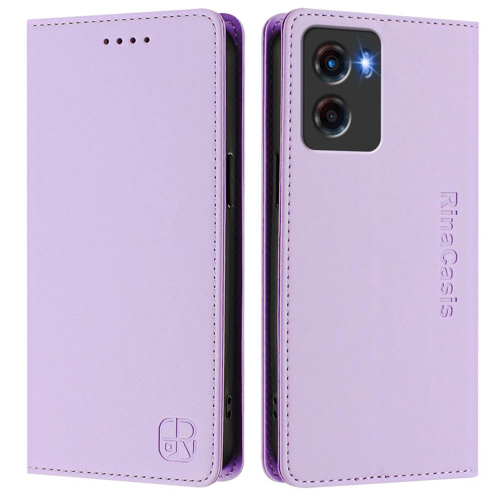 For Motorola Moto G05 4G Leather Case RINACASIS RC01 Phone Cover with RFID Blocking Wallet Stand