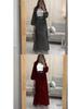 2026 Spring European & American V-neck Long Sleeve Casual Fashion Long Skirt Two-piece Set