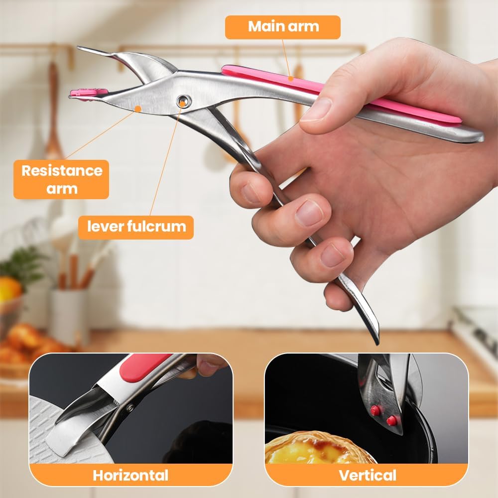 2 Pcs Multi-Function Bowl Clip Stainless Steel Anti-Scald Bowl Holder for Kitchen Gripper Clip Or Securely Lifting Hot Bowls Plates