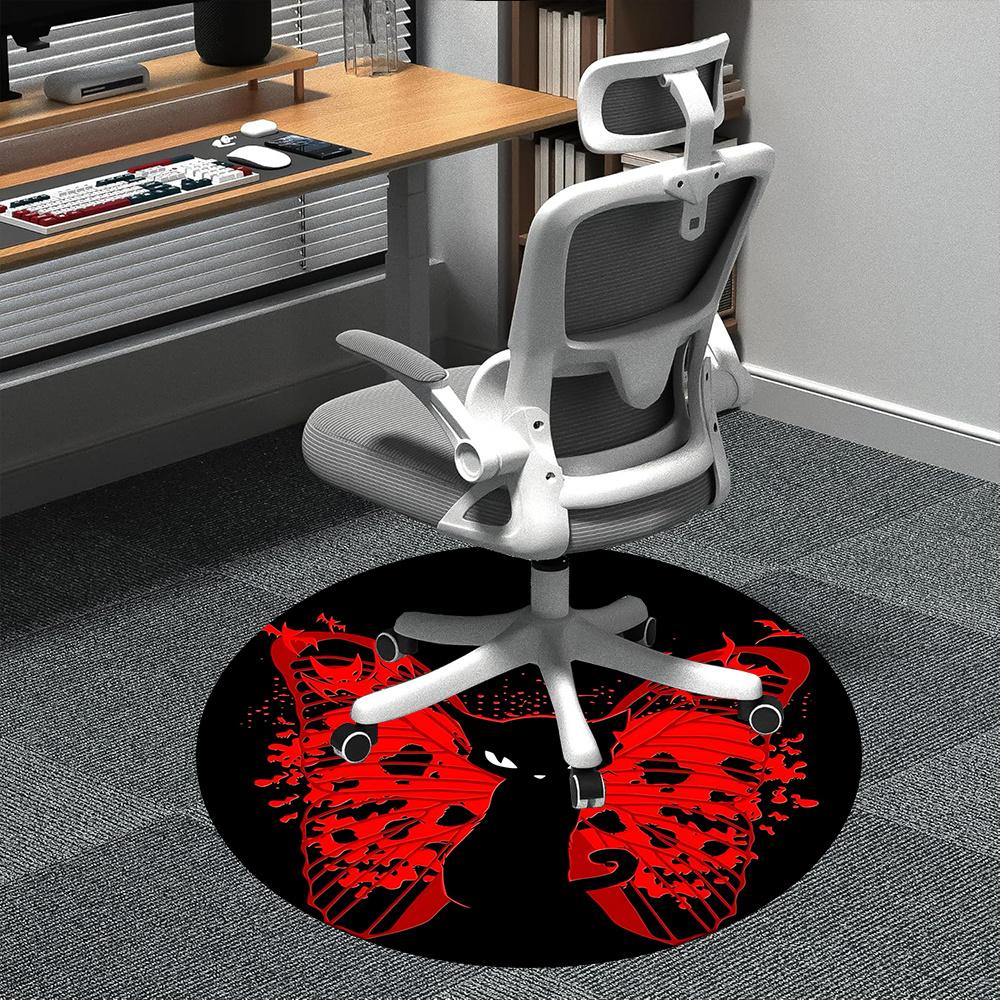 

1pc Butterfly Cat Office Round Area Rug, Indoor Mat Suitable ForOffice, Under Office Chairs Bedroom Living Room Home Decor, Room Deco q017 80cm by 80cm