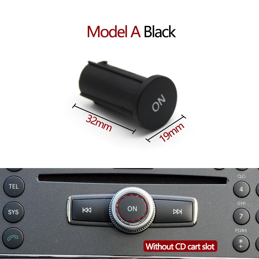 Car Console Radio CD Player Control Switch Knob ON Button Cover Replacement For Benz A C E GLK GLA ML GL CLS W176 W246 W156 W204