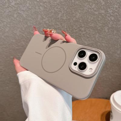 Magnetic Soft PC Case Mobile Phone Case Anti-hand Sweat Solid Color Creative Ins Style Frosted Hard Shell Full Edge High-end