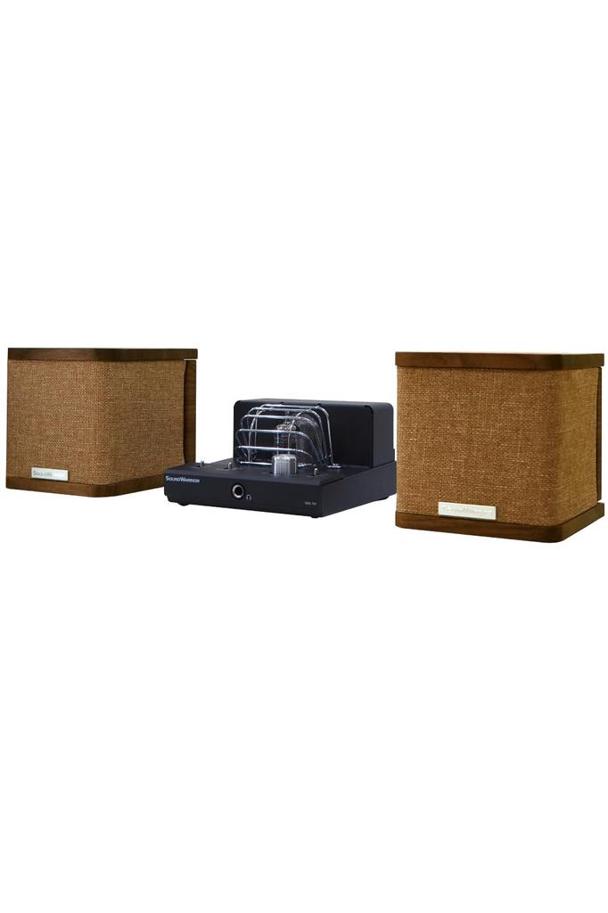 SOUNDWARRIOR Japanese-made Compact Hybrid Vacuum Tube Amplifier + Cube Speaker Set | SWL-T01SET1-SD