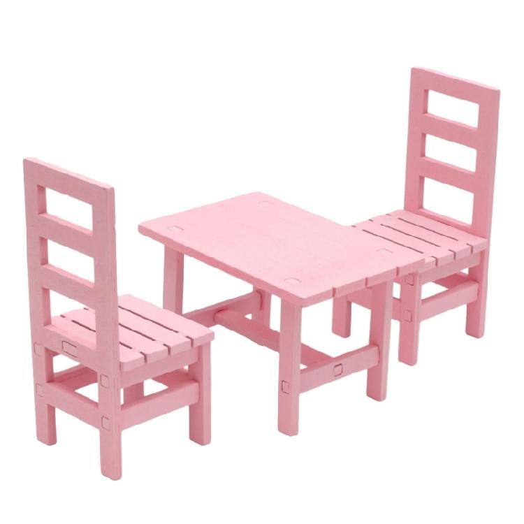 Miniature Kitchen Table And Chairs Set Wooden Dollhouses Furniture For 1/6 Scale Doll Decors