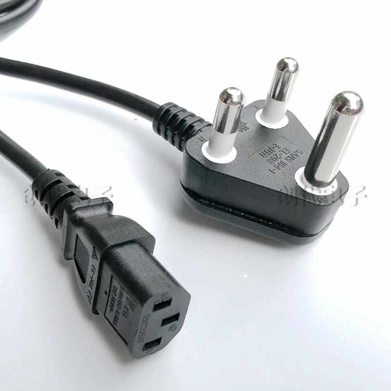 Custom South Africa Three-Pin and Plum Blossom Charging Cables with SANS Figure-8 Power Cord. H03VVH2-F