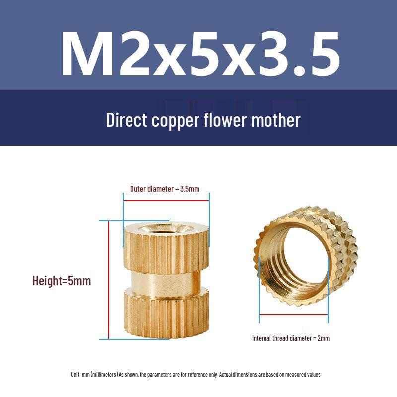 M1-M10 Knurled Brass Heat Insert Nut for Injection Molding