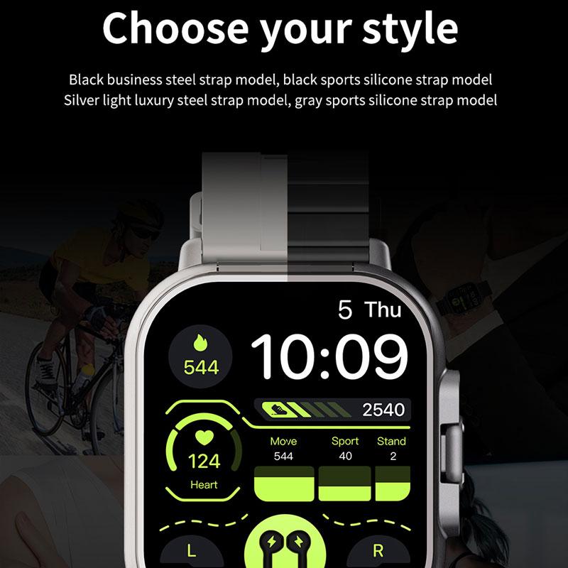 D8 Headset & Watch 2-in-1 Heart Rate Blood Pressure Blood Oxygen Bluetooth Call Activity Tracker Smart Watch For Men And Women