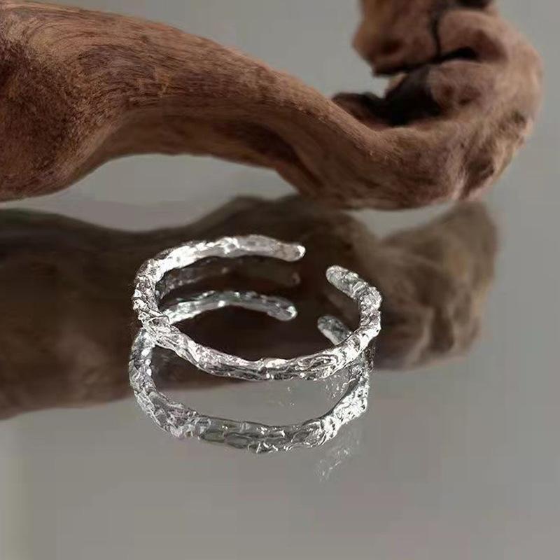 Silver Color Irregular Bumpy Ring Female Opening Adjustable Index Finger Rings for Women Fashion Jewelry Accessories Anillos
