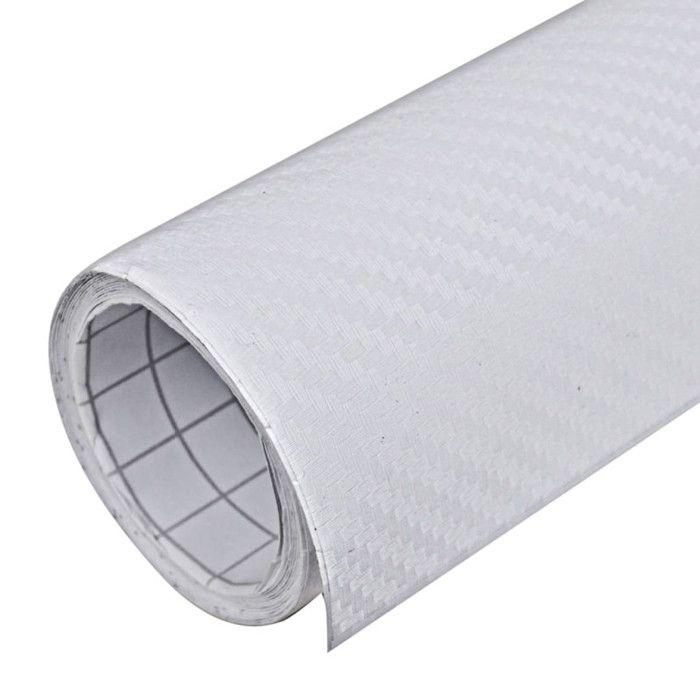 Films 3D pour voiture - VIDAXL - Lot de 2 - PVC - Résistant à l'eau - Blanc