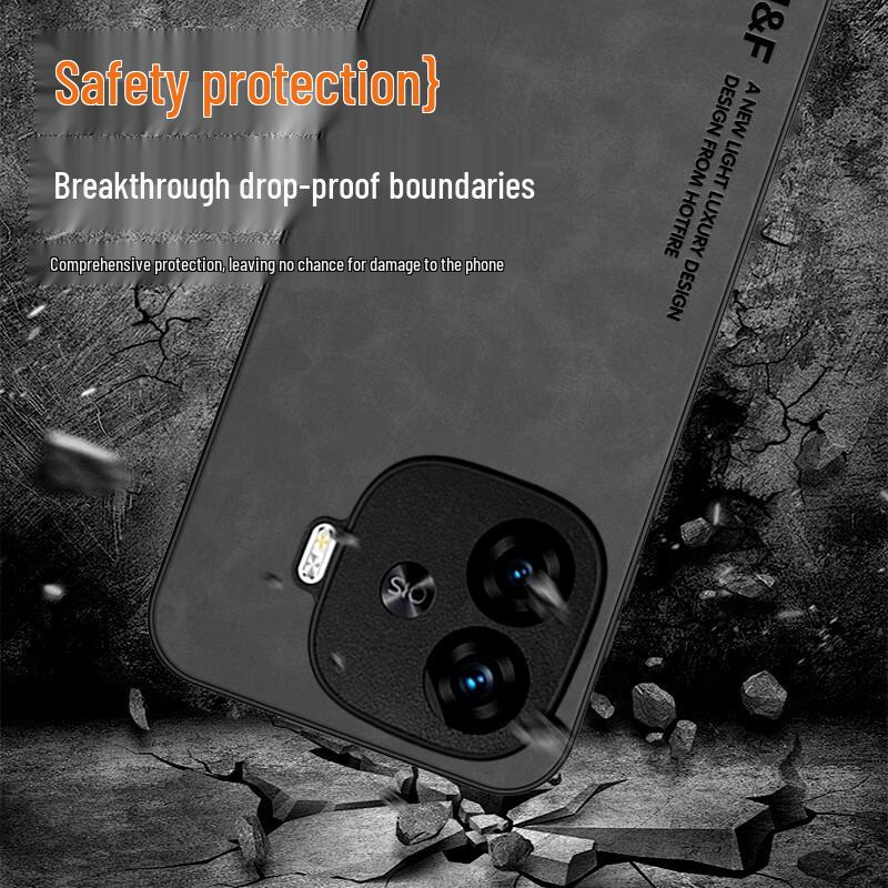 Luxuriöses Nubukleder Full-Wrap Handyhülle für Vivo iQOO Serie