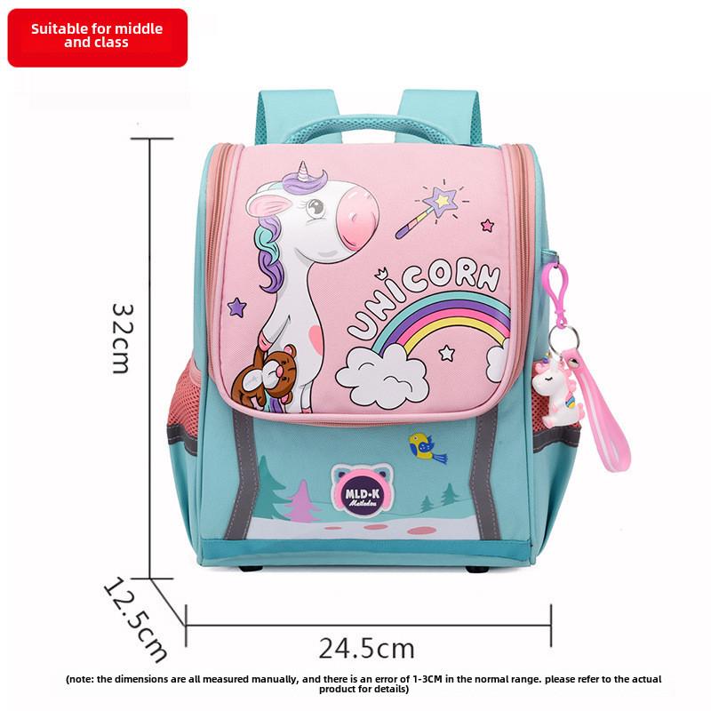 Large Capacity Waterproof Unicorn Cartoon Canvas Backpack For Kids With Breathable Design