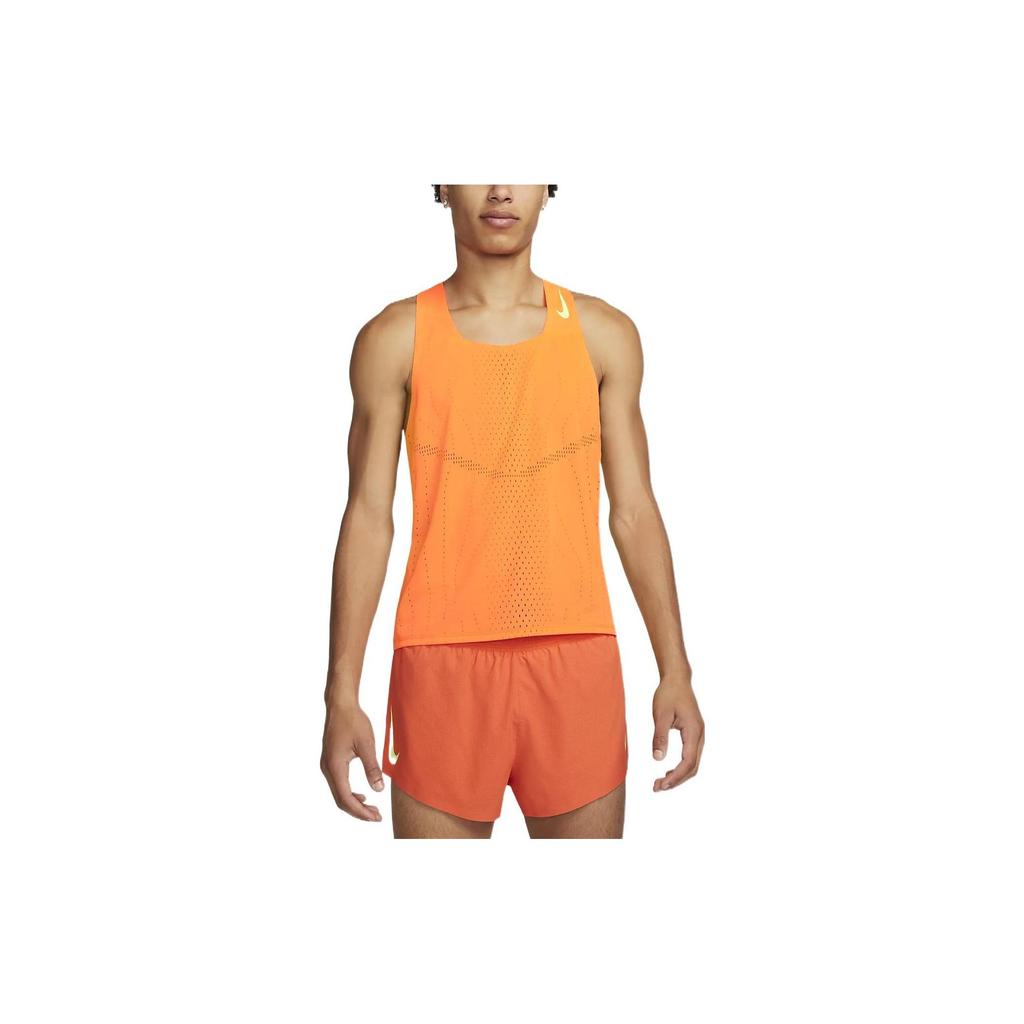 Nike Tank Tops Men's Orange Crew Neck Moderate Straight Fit DM4624-803