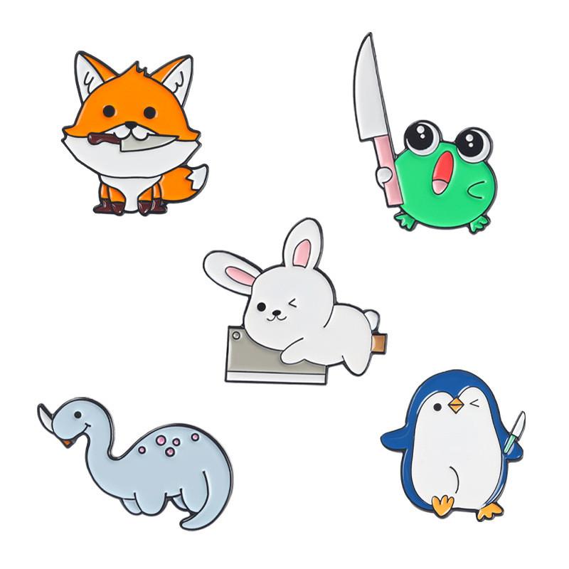 Unique Animal Brooches Featuring Playful Penguin And Fox Designs Perfect For Decoration