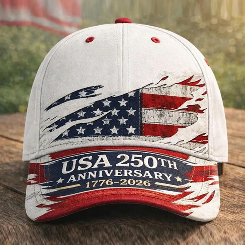 American Anniversary D full print baseball cap Independence Day visor source one piece
