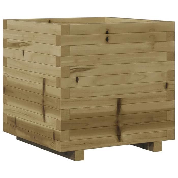 VidaXL Jardinière 50x50x49,5 cm bois de pin imprégné, jardinière d'extérieur, bac à fleurs, boîte à plantes, jardinière de 847357