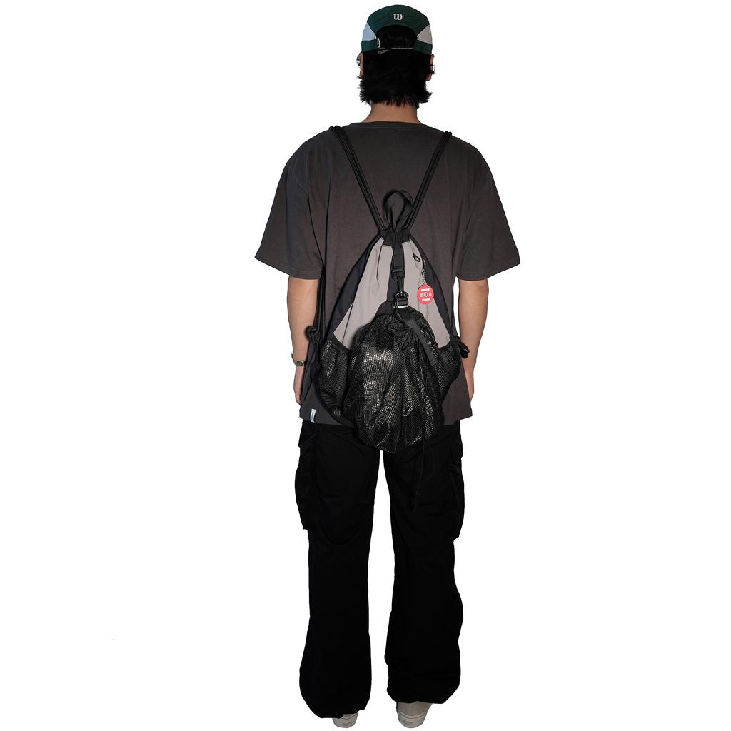 Wepulse Mesh Nylon String Gym Sack Grey Black