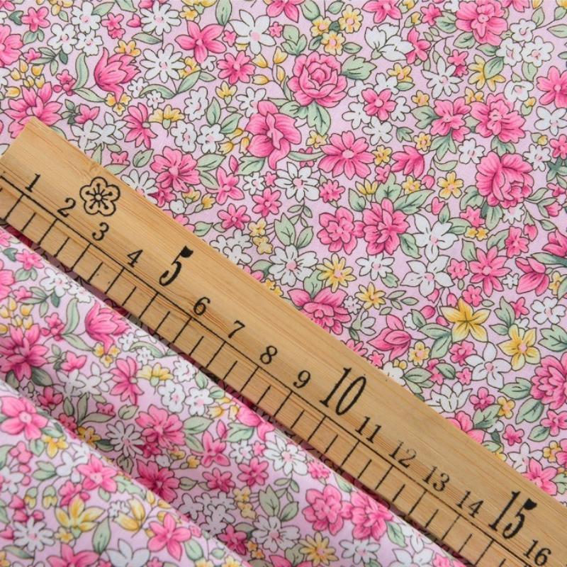 Classics Pastoral Floral Poplin Cotton Fabric DIY Children's Wear Cloth Make Bedding Quilt Decoration Home Sewing Cloth