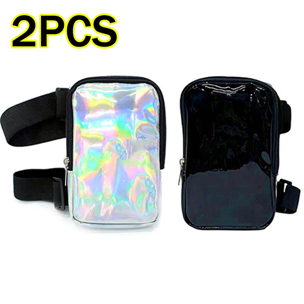 Black Leg Thigh Bag For Women Men,Fanny Pack Adjustables Straps Waist Pouch with Zipper,Handbag Phone Chest Sport Waist Bag