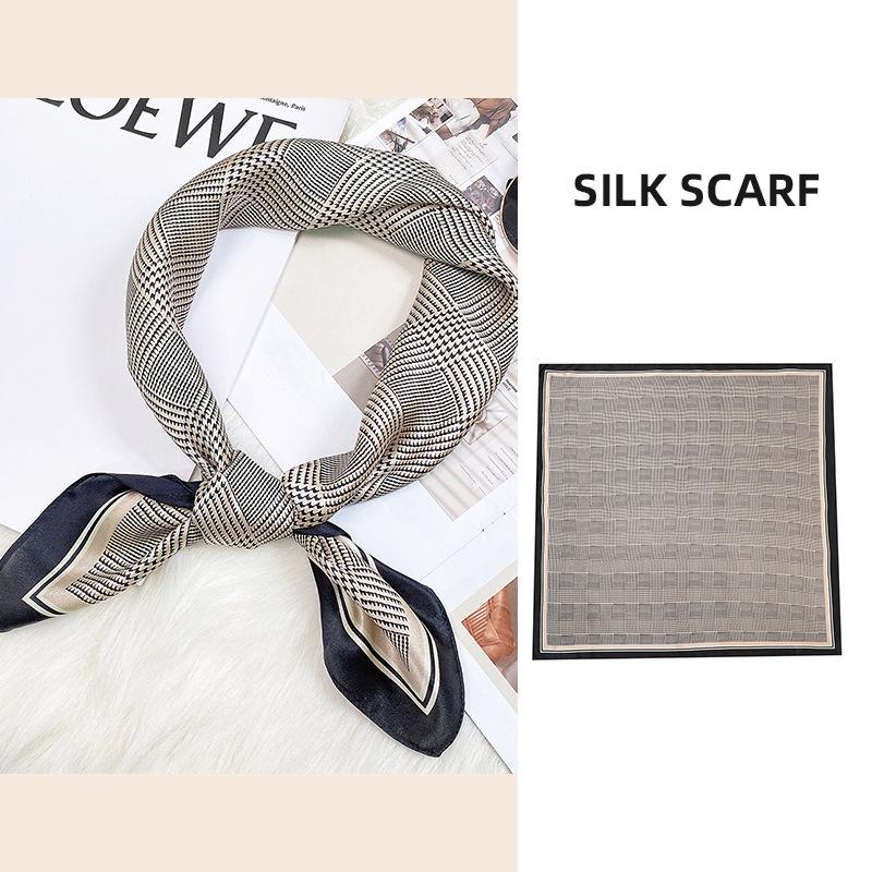 68*68cm 100% Mulberry Silk Scarf Luxury Printed Square Shawl Elegant Lightweight Soft Summer Fashion Accessory Women