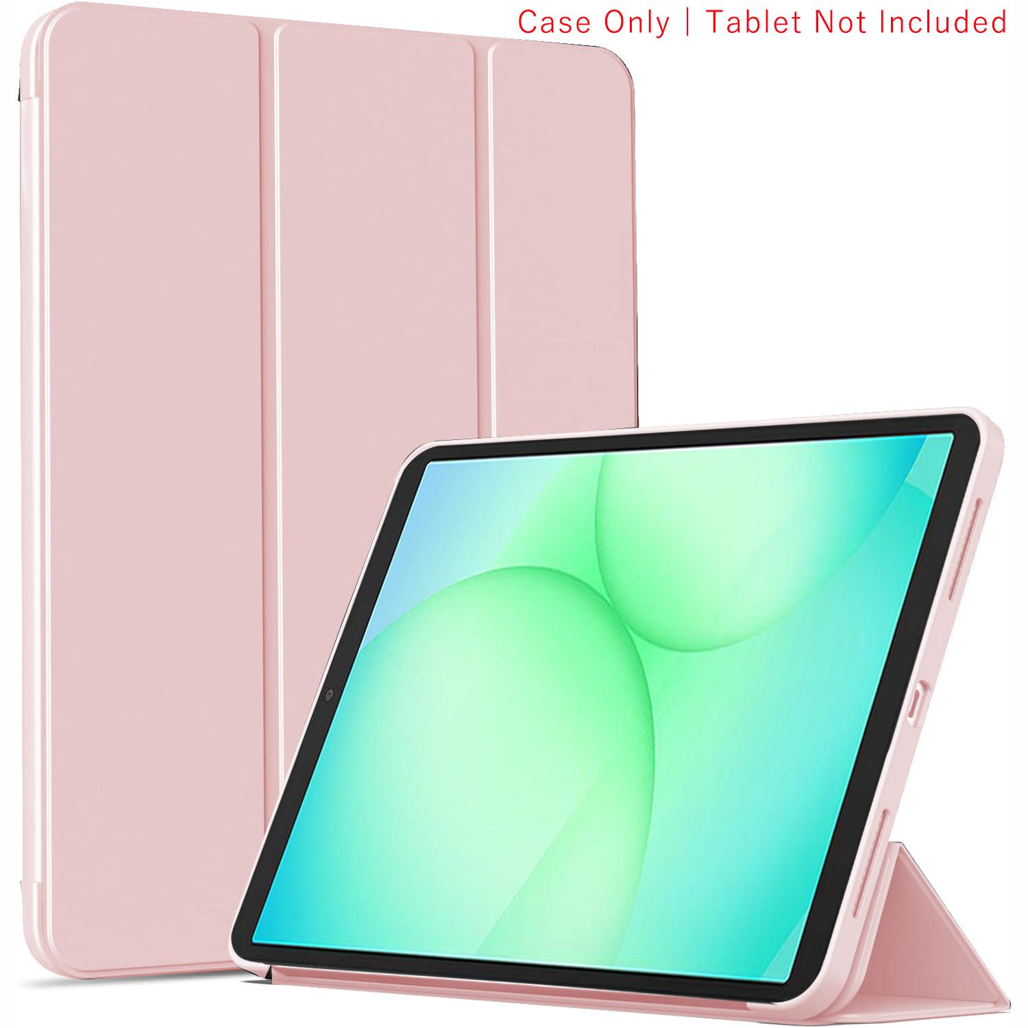 Pour Samsung Galaxy Tab A11 Étui 8.7 Pliage Tri-fold Flip Dos Souple Support Housse de Tablette Funda Pour Galaxy SM-X133 SM-X135 SM-X135F Tab A11 2025 8.7 rose
