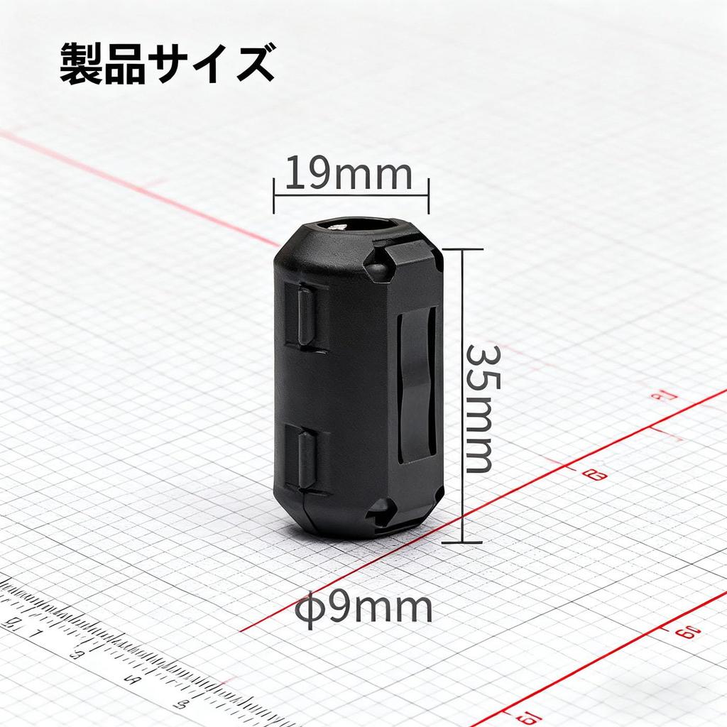Ferrite Core Inner Diameter 0.4 inch (9 mm) Black High Frequency Noise Filter Noise Absorption (10 pieces)