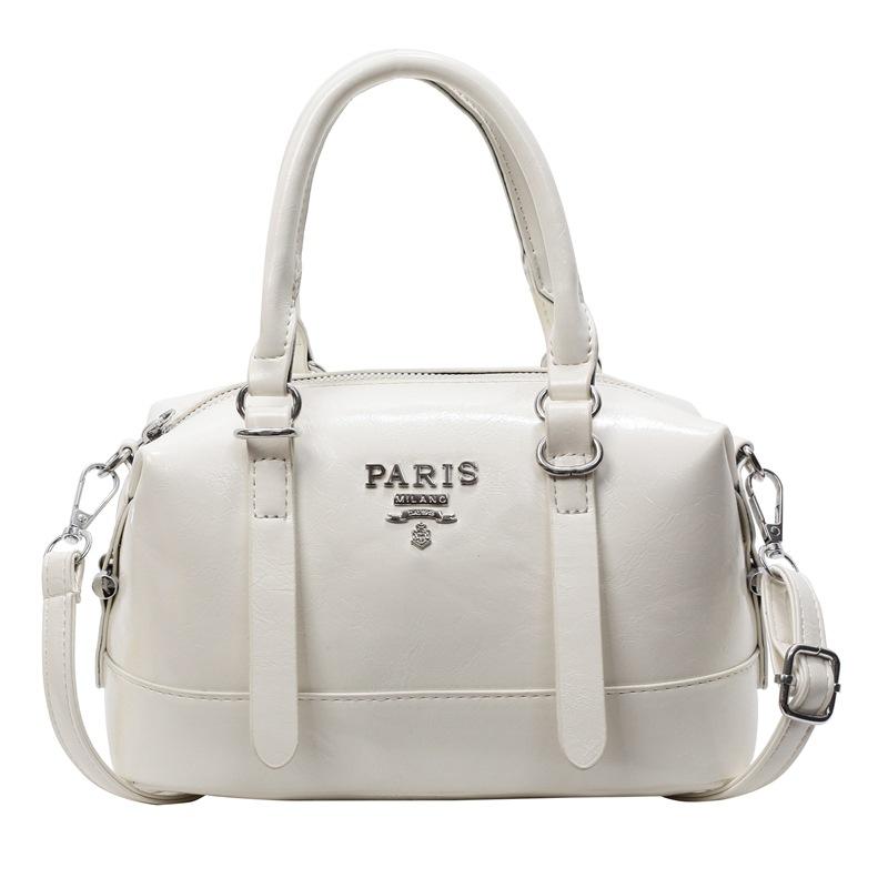 Hot Sale Korean Simple Retro Style Portable Boston Bag Women's Premium Commuter Temperament Soft Leather Messenger Bag