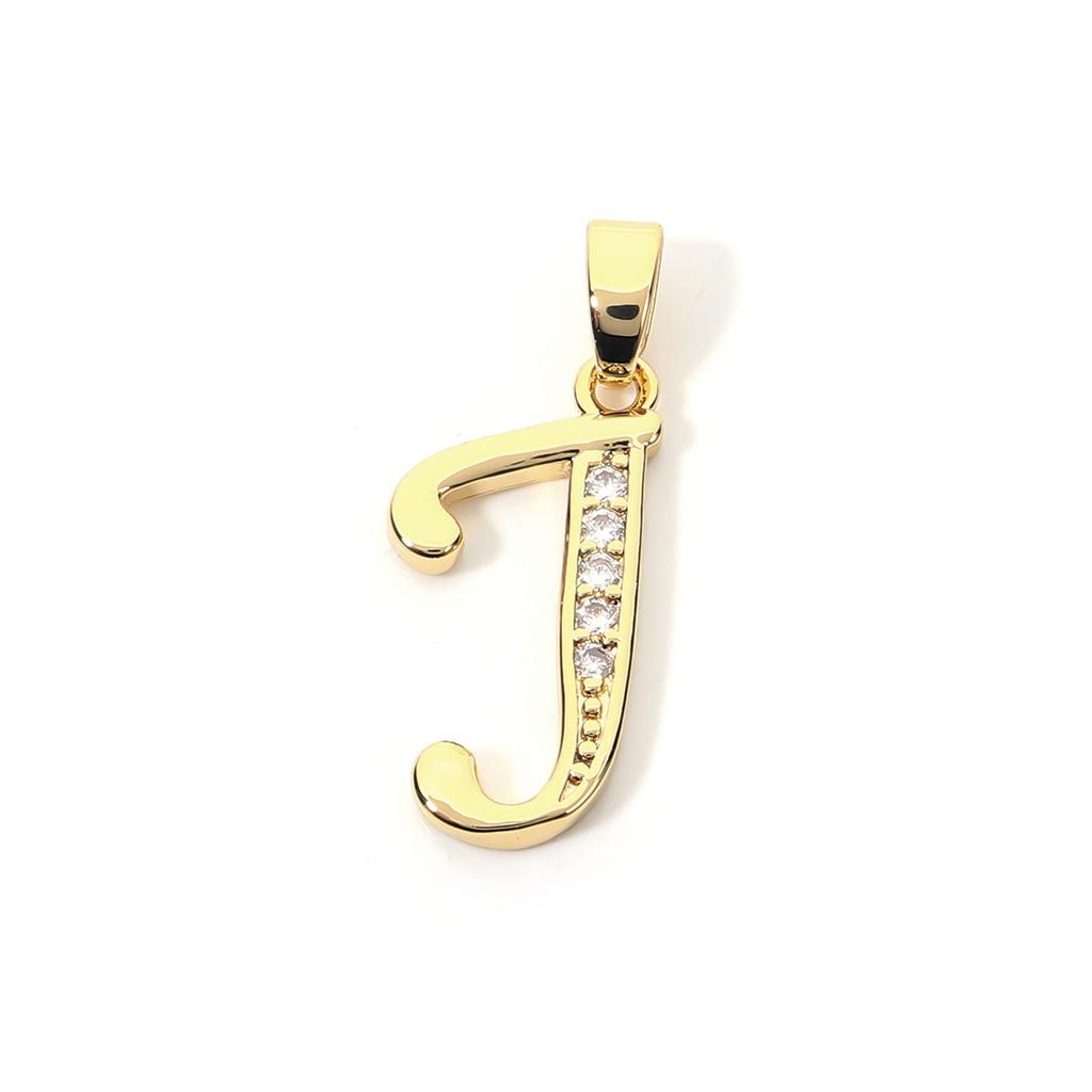 Fashion Gold Plated Letter Charms Alphabet A-Z Zircon Metal Letter Pendants For Jewelry Making DIY Bracelet Necklace Accessories