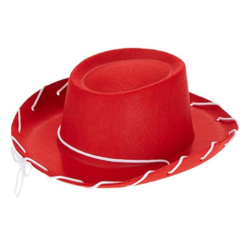 Brown Red Felt Cowboy Hat Western Cowgirl Cap Fancy Dress Costume Child Outfit for Party Role for Play Cosplay Holiday D