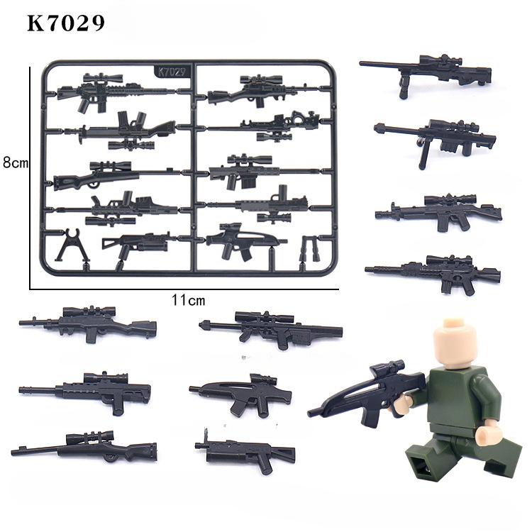 Military Doll Gatlin M2 Heavy Machine Gun Weapon Building Block Accessories Puzzle Assembly