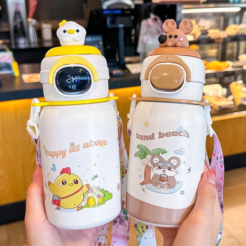 Qiwei Smart Temperature Display Children's Thermos Straw Cup