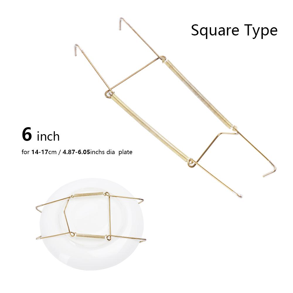 

Fashion Invisible Stainless Steel Dish Hangers Spring Holder W Type Hook Wall Display Plate