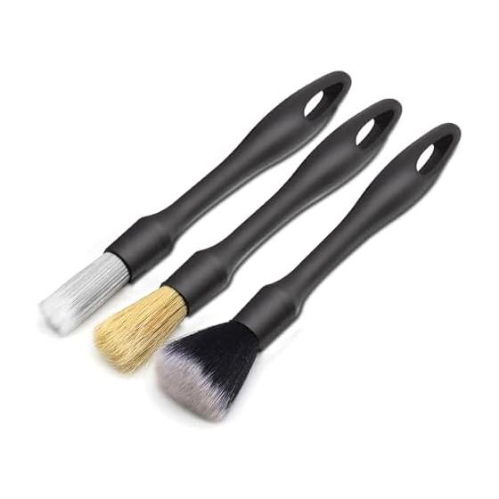 Fieekty Car Wash Supplies Set, Car Wash Brush, Set of 3 Types, 3 Pieces, For Wheels, Body, Car Interior Cleaning, Gap Cleaning, No Scratches, Car