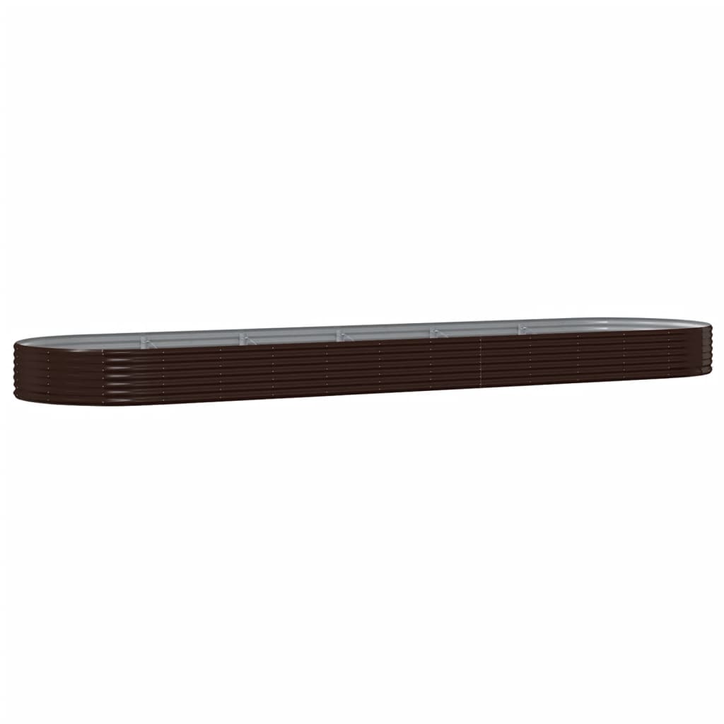 Raised Garden Bed Galvanized Steel 523 X 140 X 36 Cm Brown