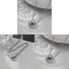 Titanium Steel Geometric Pendant Necklace With Rhinestones For Couples And Adults