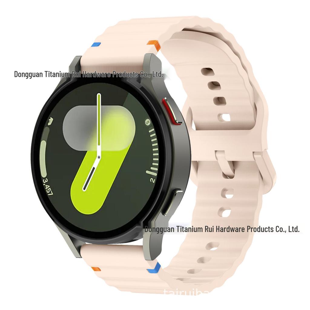Silicone Quick Release Strap for Samsung Galaxy Watch 7/6/5/4 with Wave Stitching