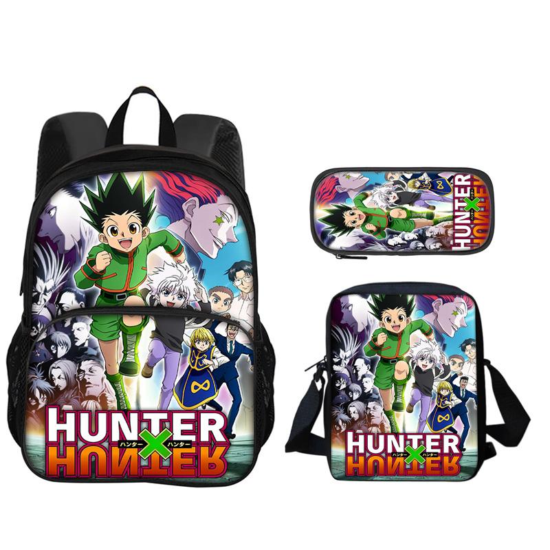 JoJo's Bizarre Adventure Knapsack Pen Carrier Carry Bag 3pcs Set Versatile Spacious Boys Plus Girls School Birthday Best Gift