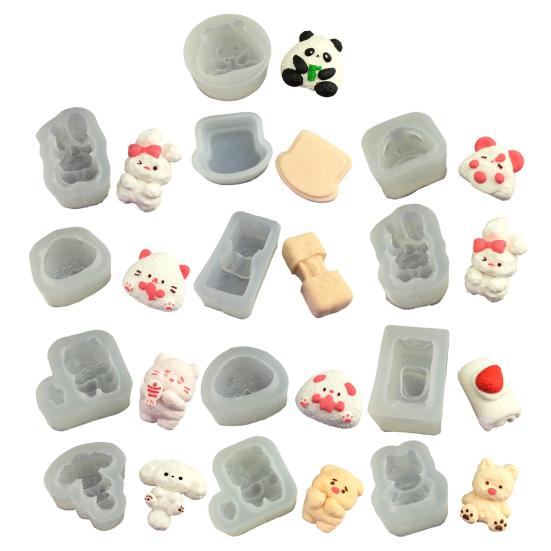 Yousheng Cartoon Animal Silicone Mold Food-Grade Baking Mold for Rice Balls Chocolate Resin Soap Cake Decorations Easy-Release Heat-Resistant DIY