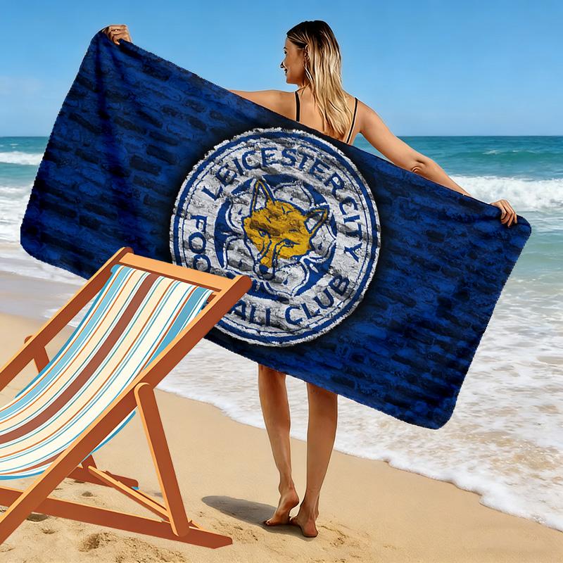 Leicester City FC Print Beach Towel, Large Soft Quick Dry Towel for Beach Camping Swimming