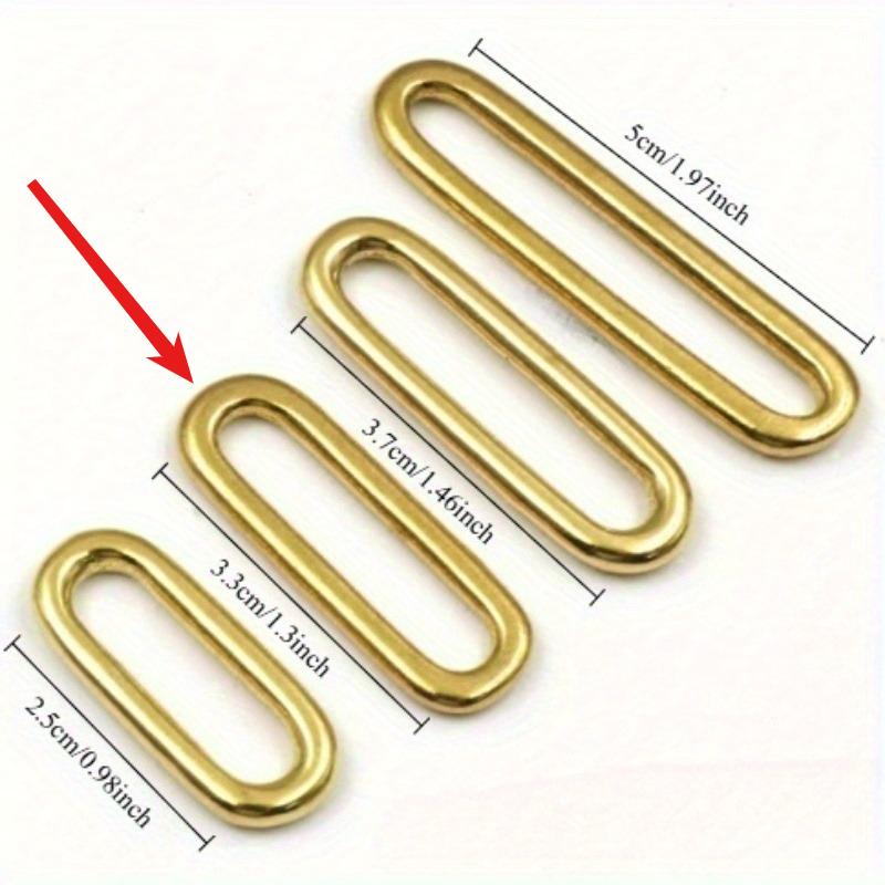 2pcs Molded Cast Solid Brass Oval Loop Ring Buckle Leather Craft Bag Luggage Shoulder Strap Webbing Belt Strap Keeper