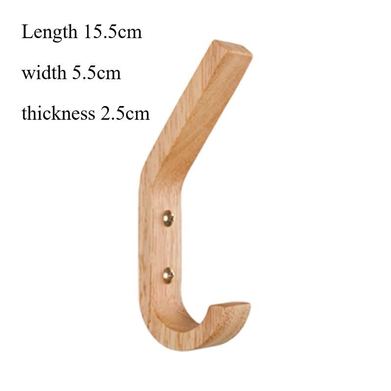 Natural Wood Clothes Hanger Wall Mounted Coat Hook Decorative Key Holder Hat Scarf Handbag Storage Hanger Bathroom Rack