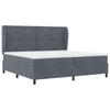 Boxspring Bed with Headboard Dark Grey 200 x 200 cm Velvet