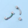 Curved Barbell Stainless Steel For Women Piercing Jewelry Eyebrow Stud Ball Nose Ring Fake Lip Stud