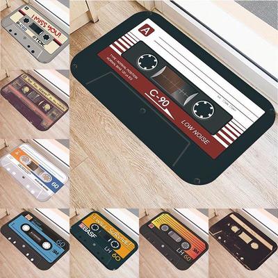 Music Tape Mat Cassette Tape Anti Slip Floor Carpet Vintage Entrance Door Mat Kitchen Bedroom Vacuuming Rugs Home Decoration