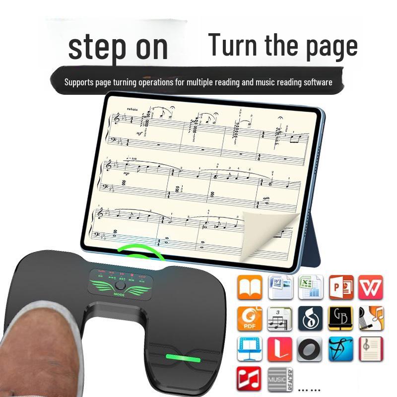 iPad & Mobile Bluetooth Music Page Turner: Compatible with Guitar, Piano, Saxophone, Tablet, and Foot Pedal.