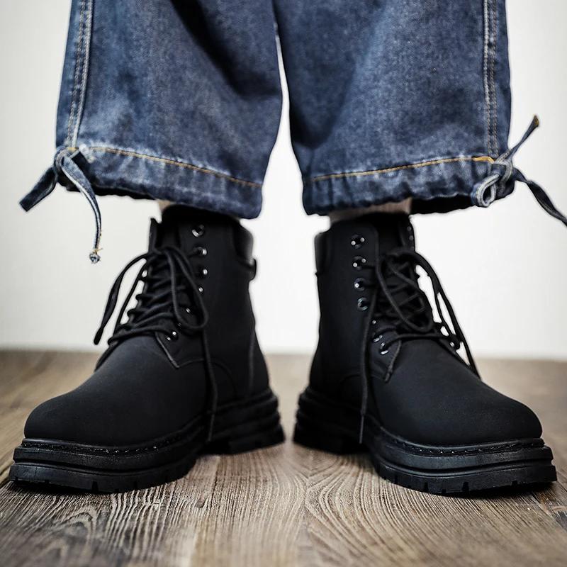 Men s Shoe Taco Ankle Boots Booties Man Dress Booty Man Military Shoes Genuine Leather Boots for Men Luxury Shoes High Quality 39 5888₽