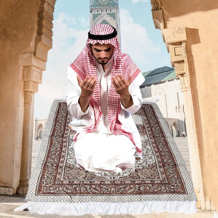 Muslims Prayer Mat with Tassels Portable Travel Prayings Rugs for Middle Eastern