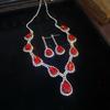 "High-End Luxury Drop Necklace and Earrings Set - European and American Niche Versatile Jewelry"
