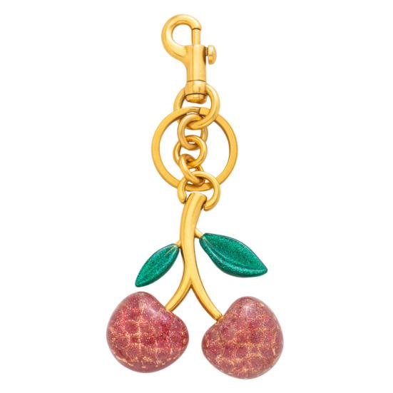 1/2Pcs Keychain Holder Cherry Leaves Charm Keyring Fade-resistant Alloy Key Ring Backpack Car Accessory